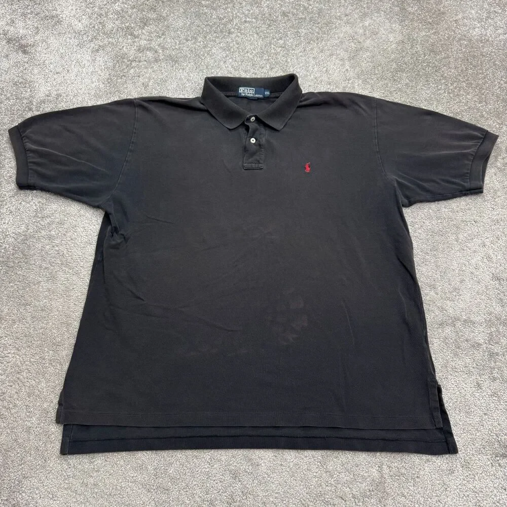 Polo Ralph Lauren Vintage Polo Shirt Mens XXL Black Short Sleeve Cotton Casual